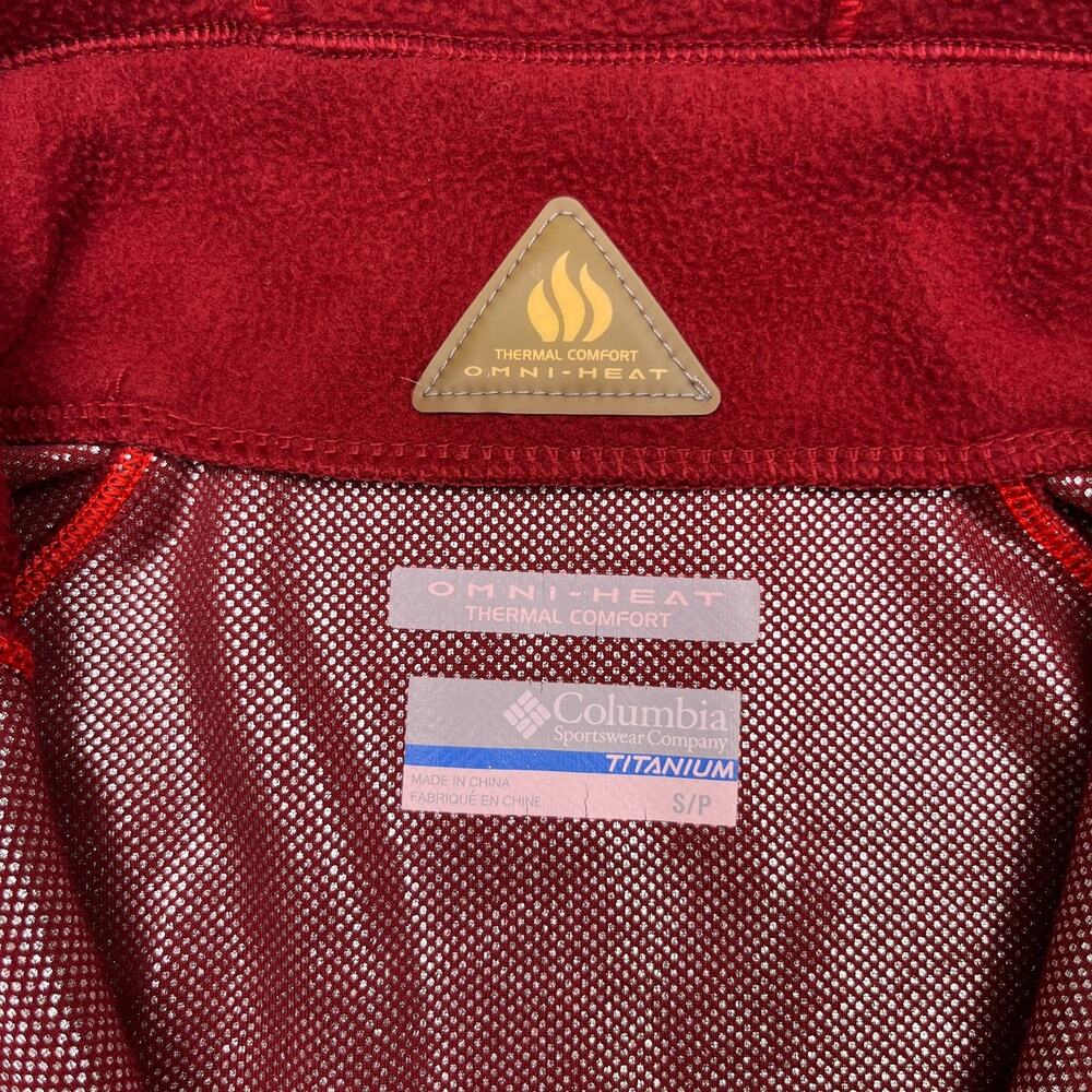 columbia‎ titanium omni heat sweatshirt red fleece 1/2 zip small - Picture 5 of 8